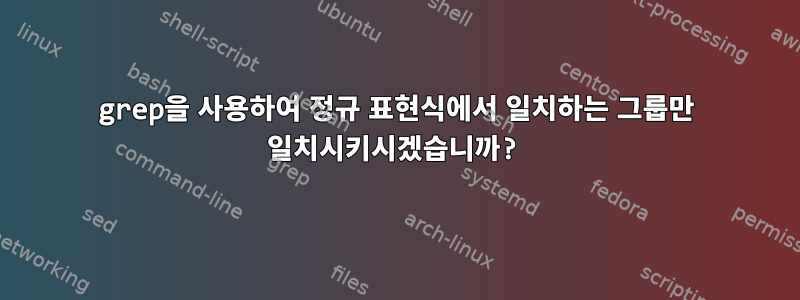 grep을 사용하여 정규 표현식에서 일치하는 그룹만 일치시키시겠습니까?