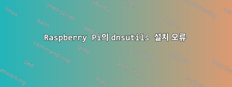 Raspberry Pi의 dnsutils 설치 오류