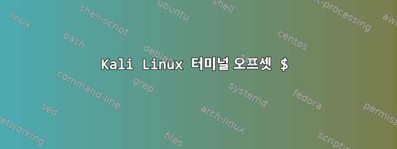 Kali Linux 터미널 오프셋 $