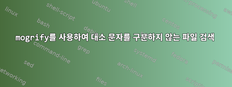 mogrify를 사용하여 대소 문자를 구분하지 않는 파일 검색