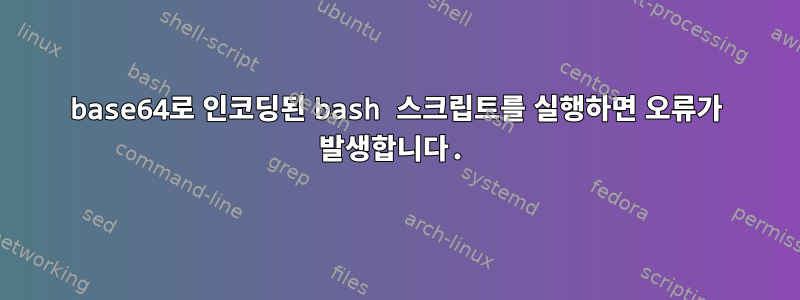 base64로 인코딩된 bash 스크립트를 실행하면 오류가 발생합니다.