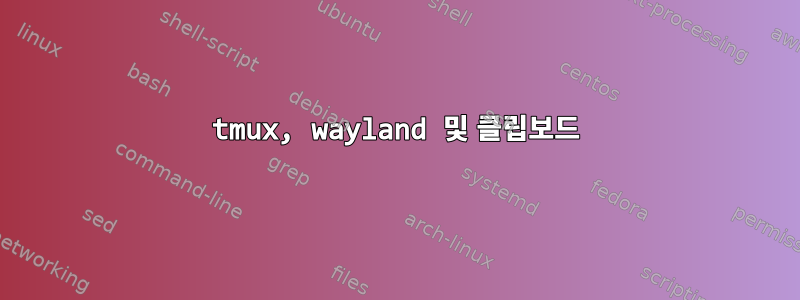 tmux, wayland 및 클립보드