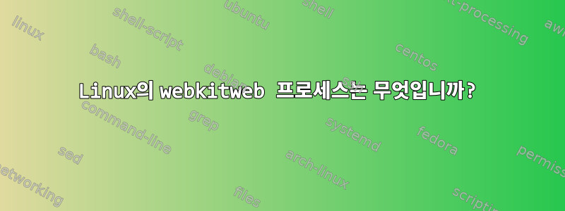 Linux의 webkitweb 프로세스는 무엇입니까?