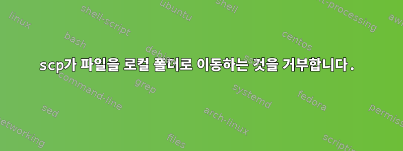 scp가 파일을 로컬 폴더로 이동하는 것을 거부합니다.