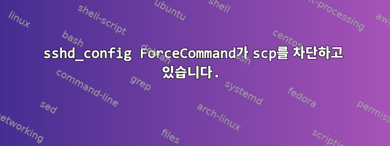 sshd_config ForceCommand가 scp를 차단하고 있습니다.