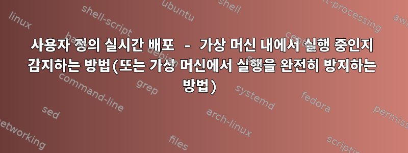 사용자 정의 실시간 배포 - 가상 머신 내에서 실행 중인지 감지하는 방법(또는 가상 머신에서 실행을 완전히 방지하는 방법)