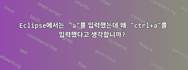 Eclipse에서는 "a"를 입력했는데 왜 "ctrl+a"를 입력했다고 생각합니까?