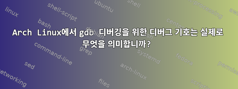 Arch Linux에서 gdb 디버깅을 위한 디버그 기호는 실제로 무엇을 의미합니까?