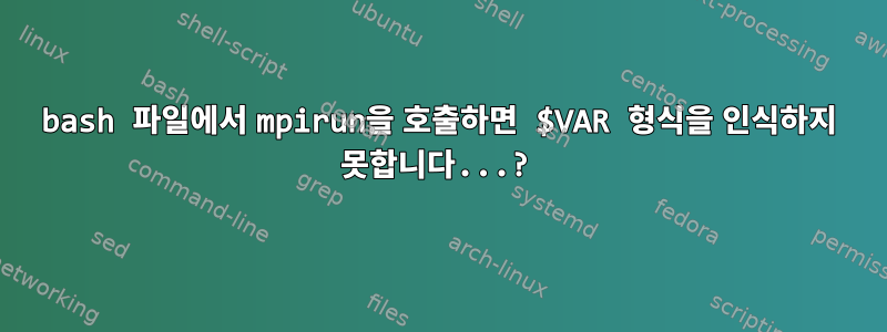 bash 파일에서 mpirun을 호출하면 $VAR 형식을 인식하지 못합니다...?