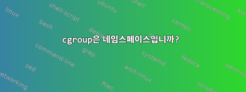 cgroup은 네임스페이스입니까?