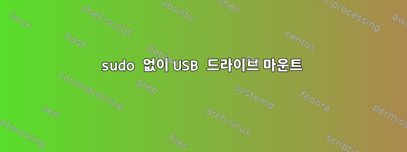 sudo 없이 USB 드라이브 마운트