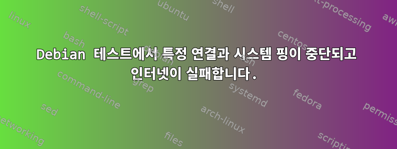 Debian 테스트에서 특정 연결과 시스템 핑이 중단되고 인터넷이 실패합니다.