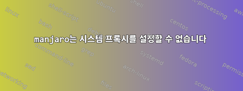 manjaro는 시스템 프록시를 설정할 수 없습니다