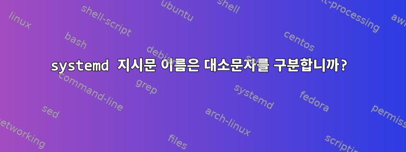 systemd 지시문 이름은 대소문자를 구분합니까?