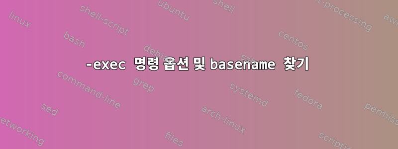 -exec 명령 옵션 및 basename 찾기