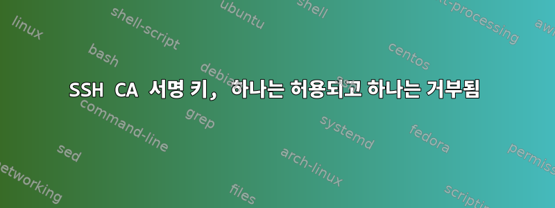 SSH CA 서명 키, 하나는 허용되고 하나는 거부됨