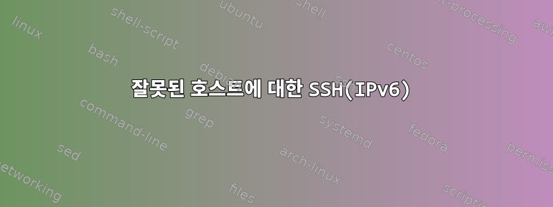 잘못된 호스트에 대한 SSH(IPv6)