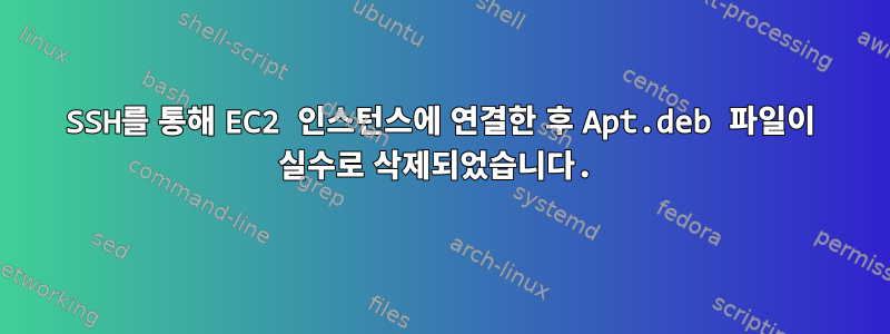 SSH를 통해 EC2 인스턴스에 연결한 후 Apt.deb 파일이 실수로 삭제되었습니다.