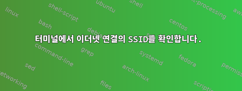 터미널에서 이더넷 연결의 SSID를 확인합니다.