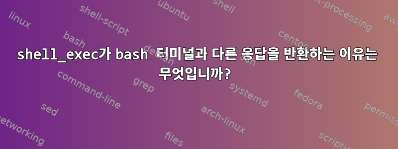 shell_exec가 bash 터미널과 다른 응답을 반환하는 이유는 무엇입니까?