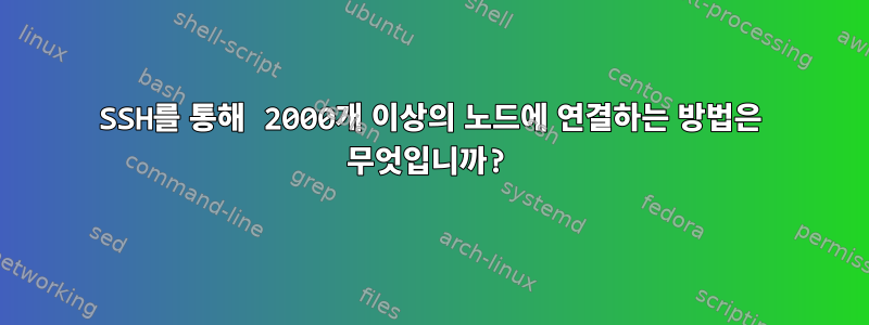 SSH를 통해 2000개 이상의 노드에 연결하는 방법은 무엇입니까?