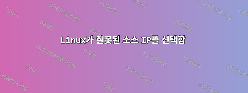 Linux가 잘못된 소스 IP를 선택함