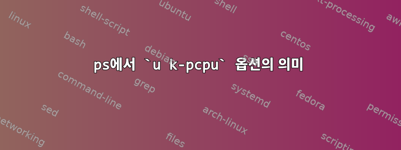 ps에서 `u k-pcpu` 옵션의 의미