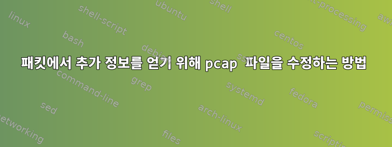 패킷에서 추가 정보를 얻기 위해 pcap 파일을 수정하는 방법