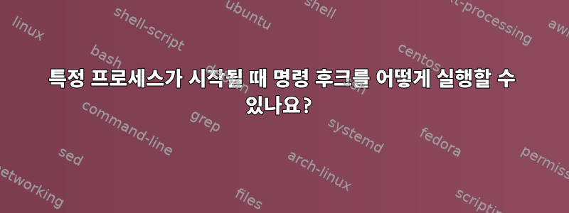 특정 프로세스가 시작될 때 명령 후크를 어떻게 실행할 수 있나요?