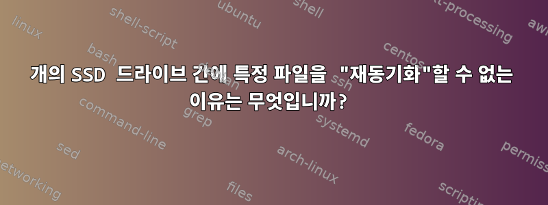 2개의 SSD 드라이브 간에 특정 파일을 "재동기화"할 수 없는 이유는 무엇입니까?