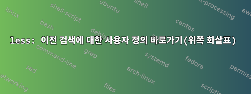 less: 이전 검색에 대한 사용자 정의 바로가기(위쪽 화살표)