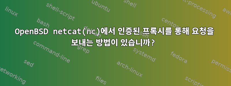 OpenBSD netcat(nc)에서 인증된 프록시를 통해 요청을 보내는 방법이 있습니까?