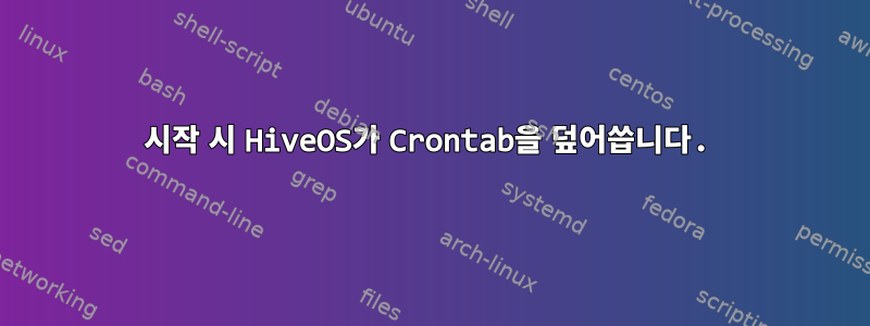 시작 시 HiveOS가 Crontab을 덮어씁니다.