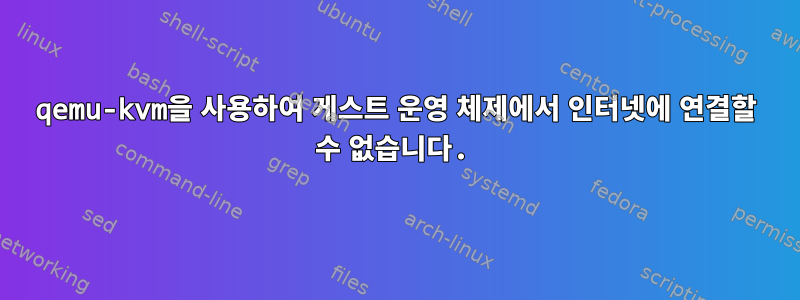 qemu-kvm을 사용하여 게스트 운영 체제에서 인터넷에 연결할 수 없습니다.