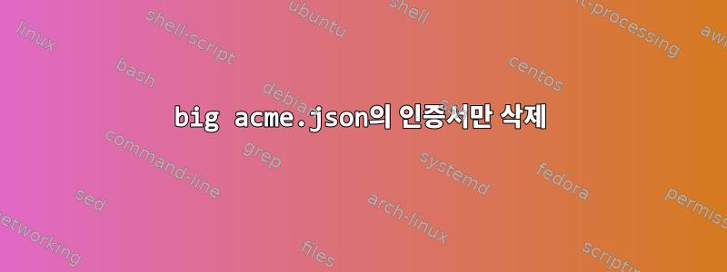 big acme.json의 인증서만 삭제