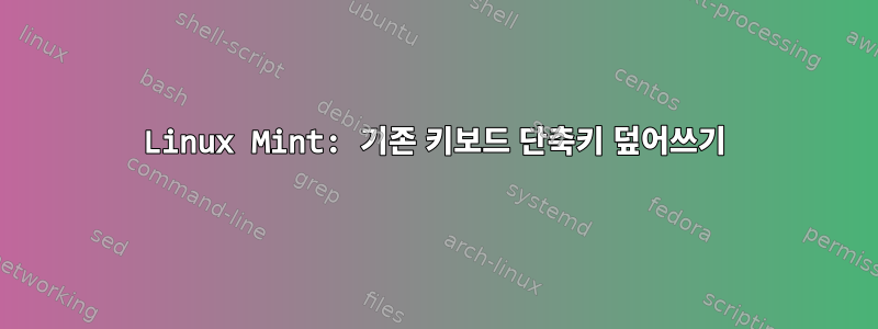 Linux Mint: 기존 키보드 단축키 덮어쓰기