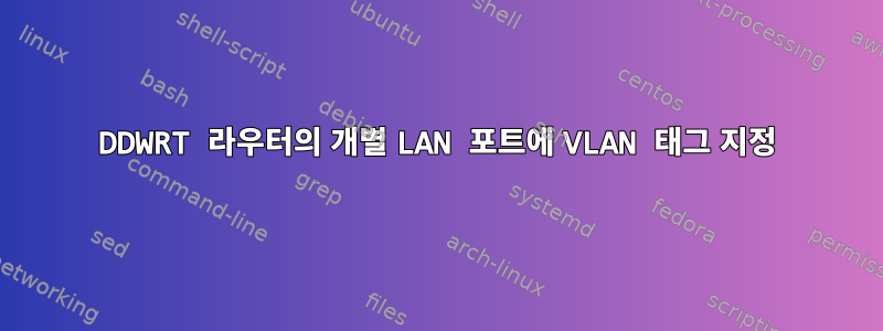 DDWRT 라우터의 개별 LAN 포트에 VLAN 태그 지정