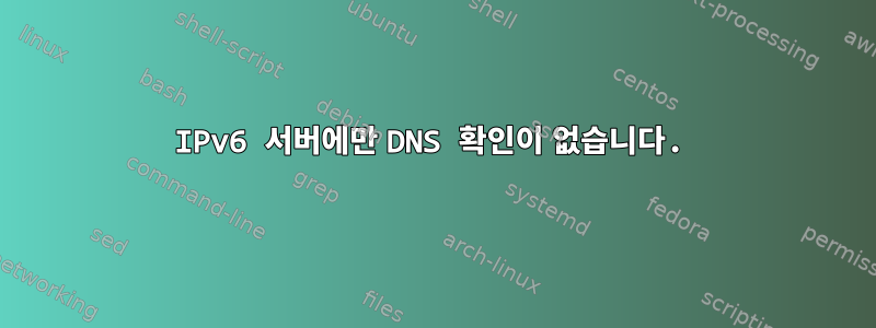 IPv6 서버에만 DNS 확인이 없습니다.