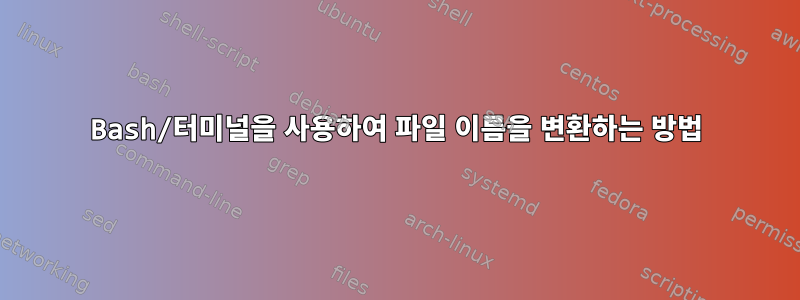 Bash/터미널을 사용하여 파일 이름을 변환하는 방법