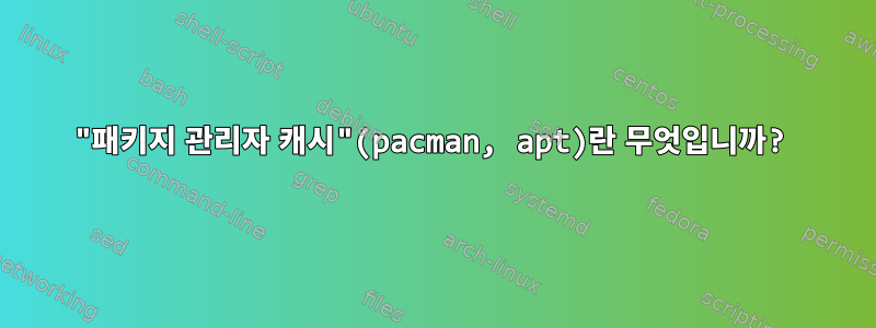 "패키지 관리자 캐시"(pacman, apt)란 무엇입니까?