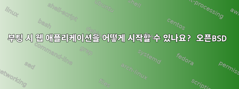 부팅 시 웹 애플리케이션을 어떻게 시작할 수 있나요? 오픈BSD