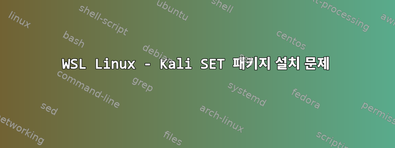 WSL Linux - Kali SET 패키지 설치 문제