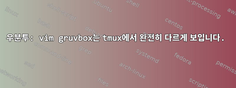 우분투: vim gruvbox는 tmux에서 완전히 다르게 보입니다.