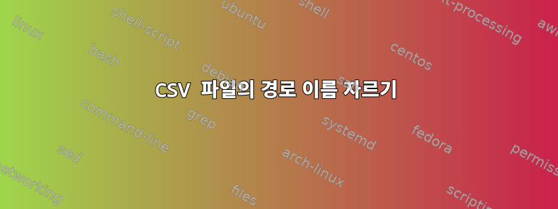 CSV 파일의 경로 이름 자르기