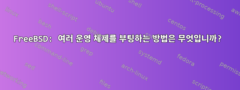 FreeBSD: 여러 운영 체제를 부팅하는 방법은 무엇입니까?