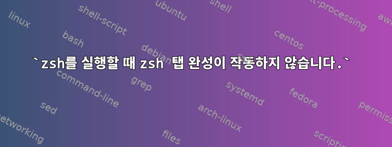 `zsh를 실행할 때 zsh 탭 완성이 작동하지 않습니다.`