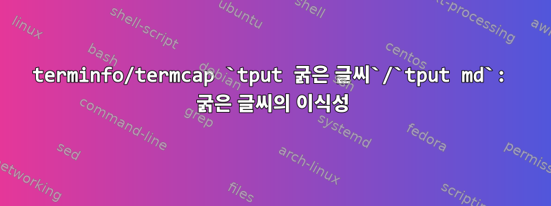 terminfo/termcap `tput 굵은 글씨`/`tput md`: 굵은 글씨의 이식성