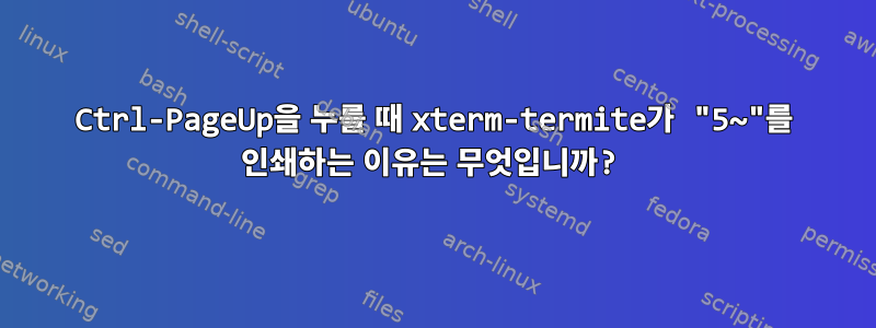 Ctrl-PageUp을 누를 때 xterm-termite가 "5~"를 인쇄하는 이유는 무엇입니까?