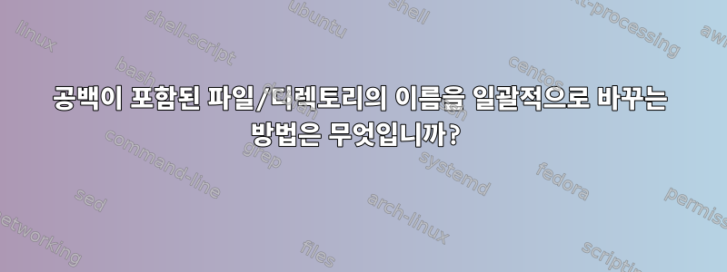 공백이 포함된 파일/디렉토리의 이름을 일괄적으로 바꾸는 방법은 무엇입니까?