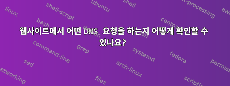 웹사이트에서 어떤 DNS 요청을 하는지 어떻게 확인할 수 있나요?